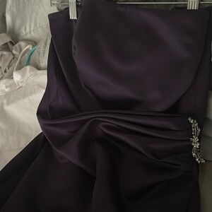 Prom Dress Dark Purple With Side Broach